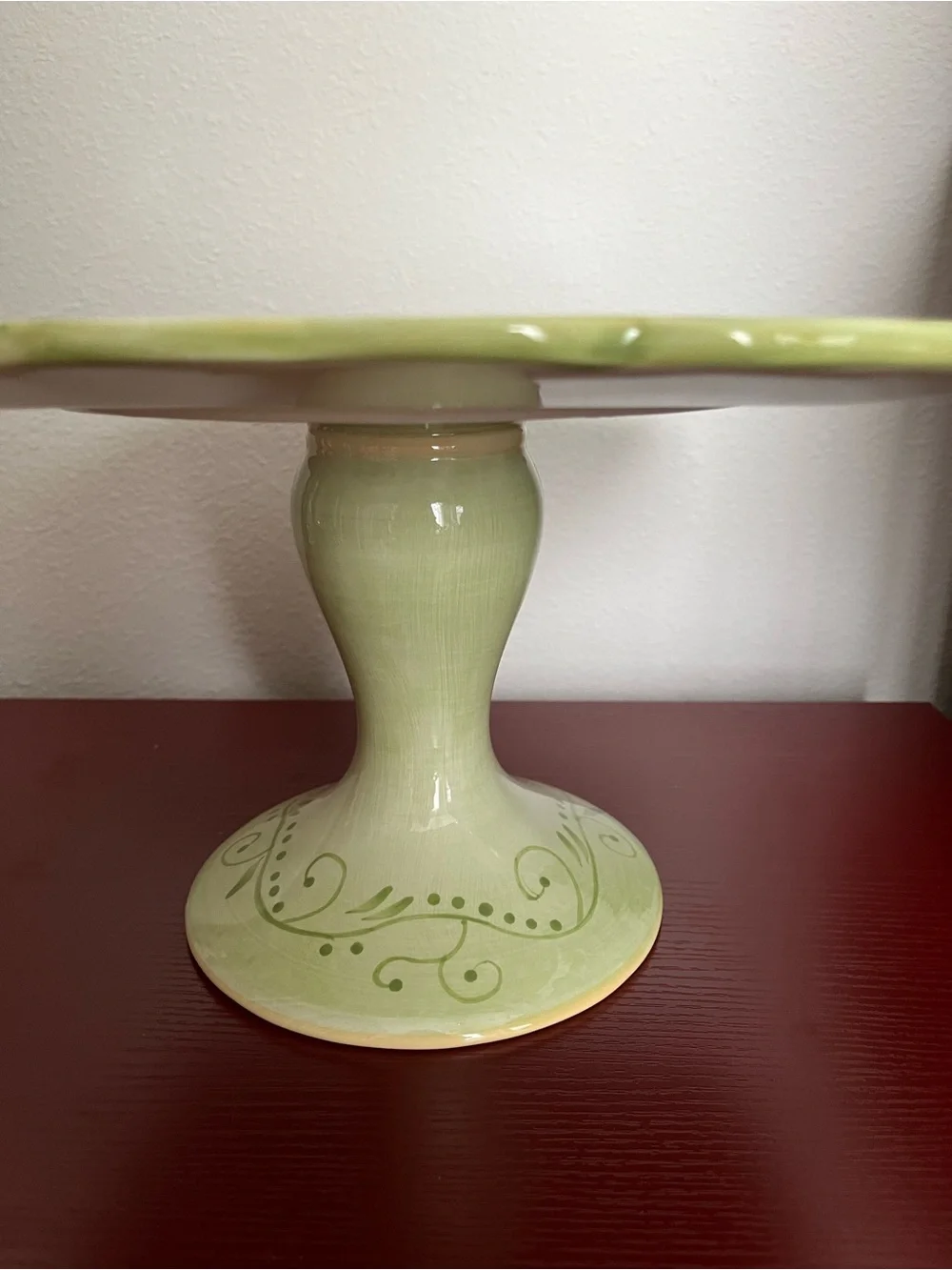 Tracy Porter Evelyn Collect Square Pedestal Cake Stand Hand Painted Raspberries